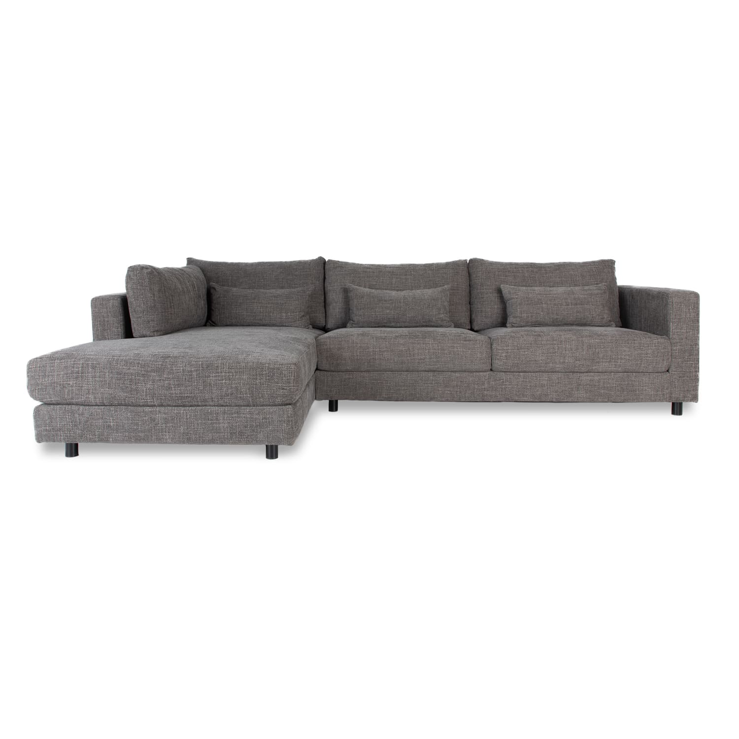 Alex Fabric Left Side Facing Chaise Lounge in Hastings Bark Online Warehouse Sale
