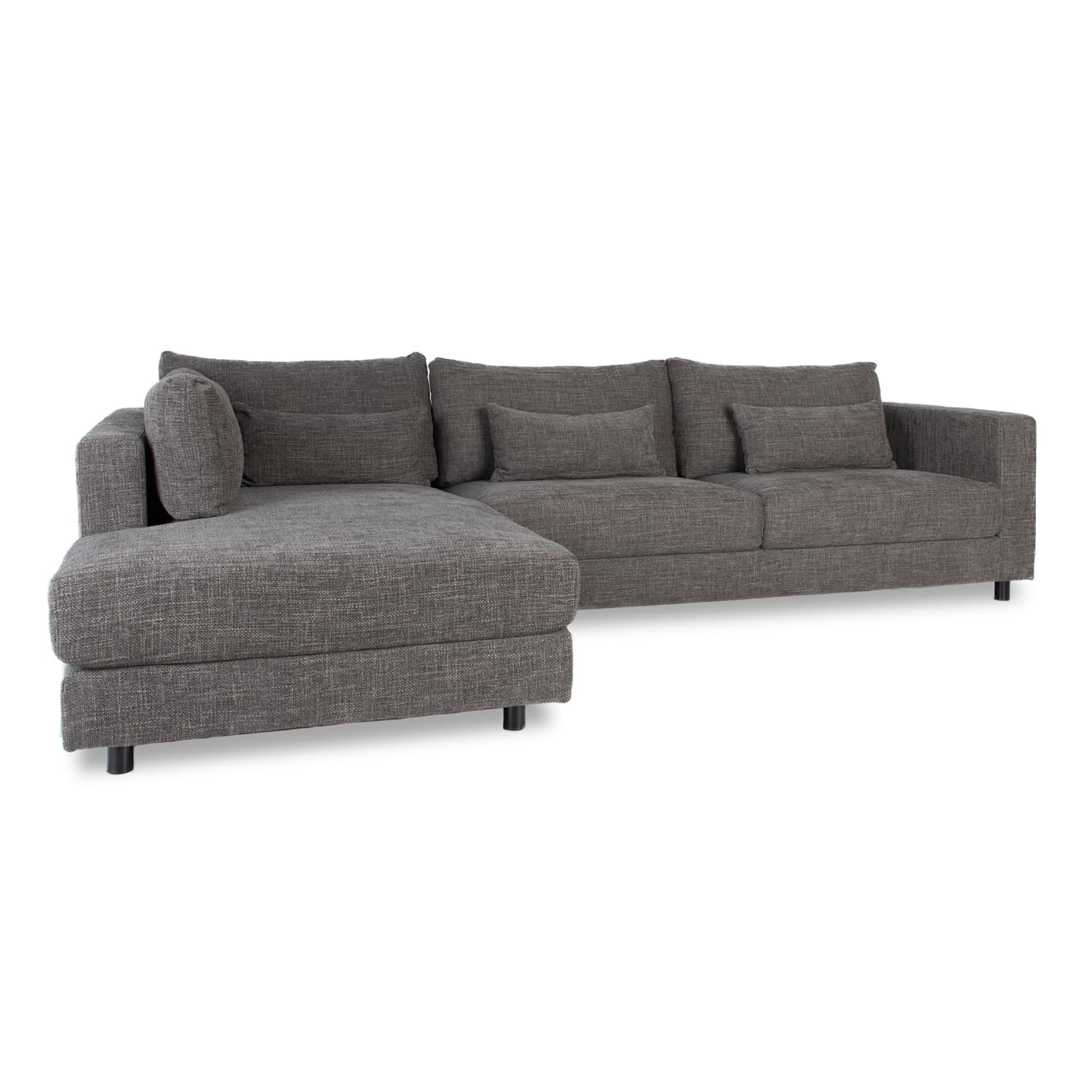 Alex Fabric Left Side Facing Chaise Lounge in Hastings Bark Online Warehouse Sale