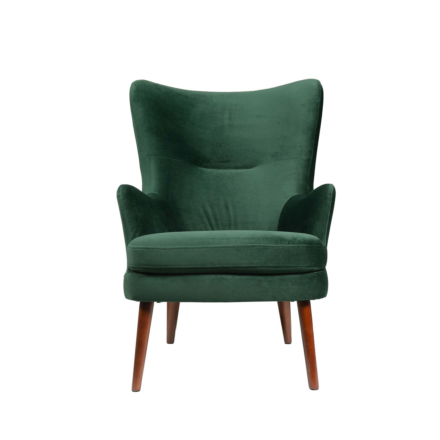 Green Vogue Velvet Chair with wooden frame