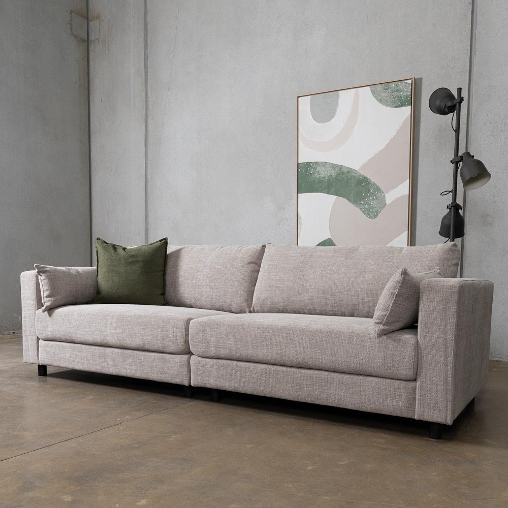 Alex Fabric 4 Seat Sofa in Hastings Sand Online Warehouse Sale