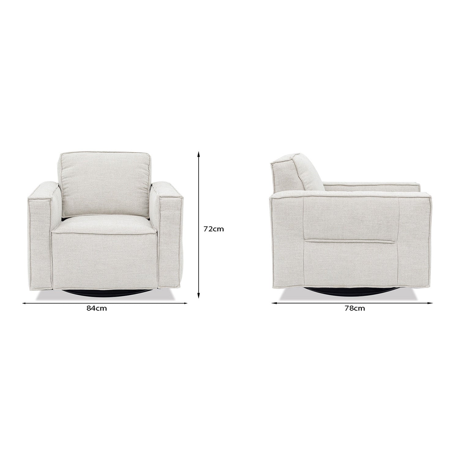 Archie Fabric Swivel Chair