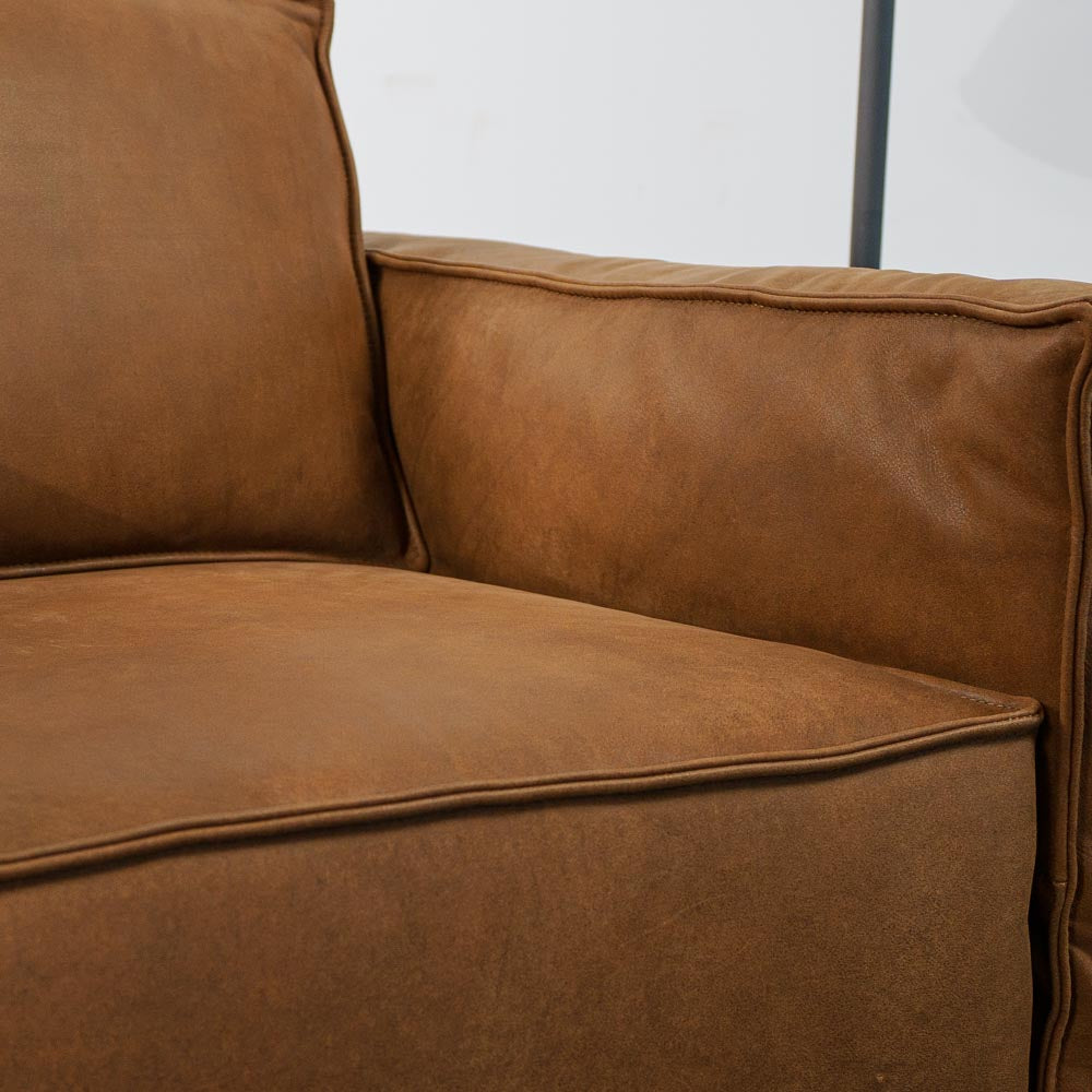 Archie Leather Swivel Chair in Brumby Natural Online Warehouse Sale