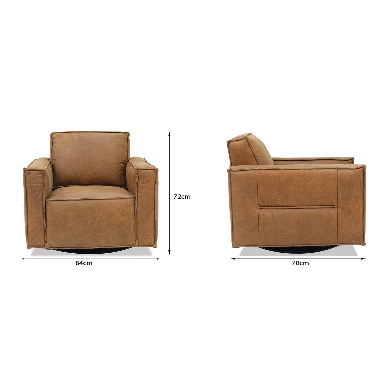 Archie Leather Swivel Chair