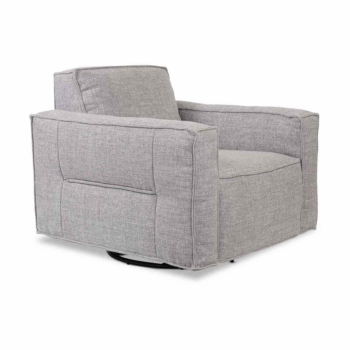 Archie Fabric Swivel Chair in Orson Silver Online Warehouse Sale