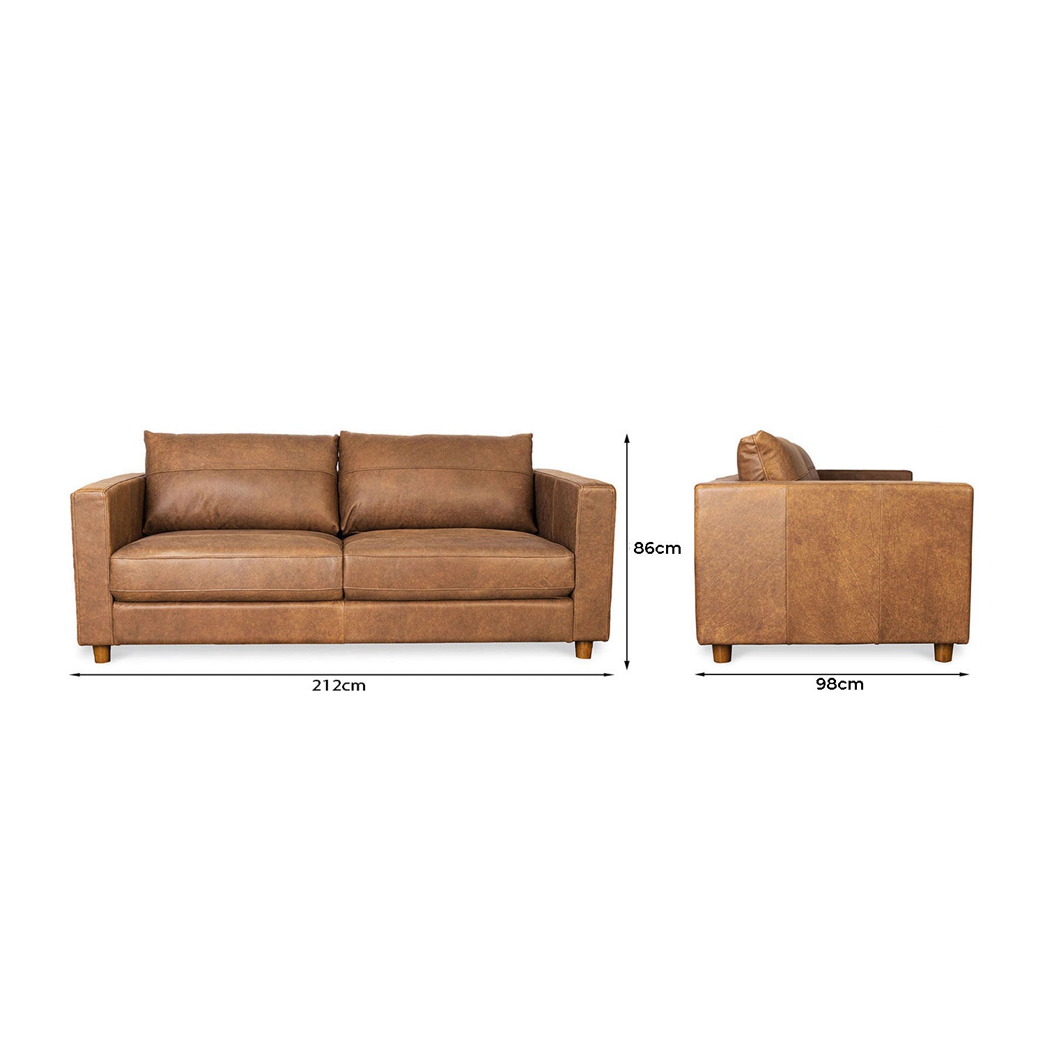 Barcelona Leather 3 Seat Sofa