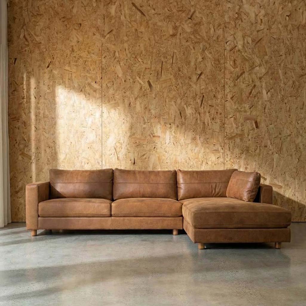 Barcelona Leather Right Side Facing Chaise Lounge