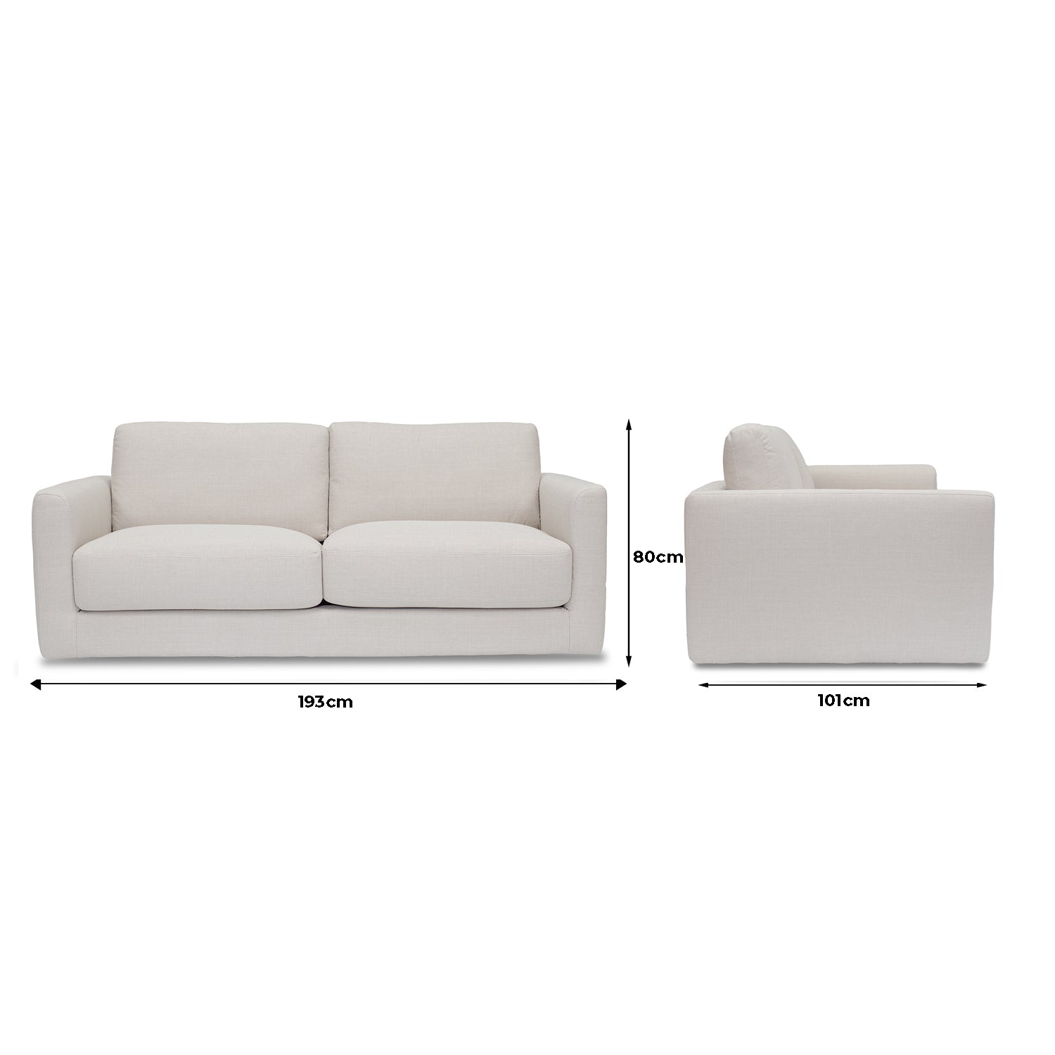 Bella Fabric 3 Seat Sofa