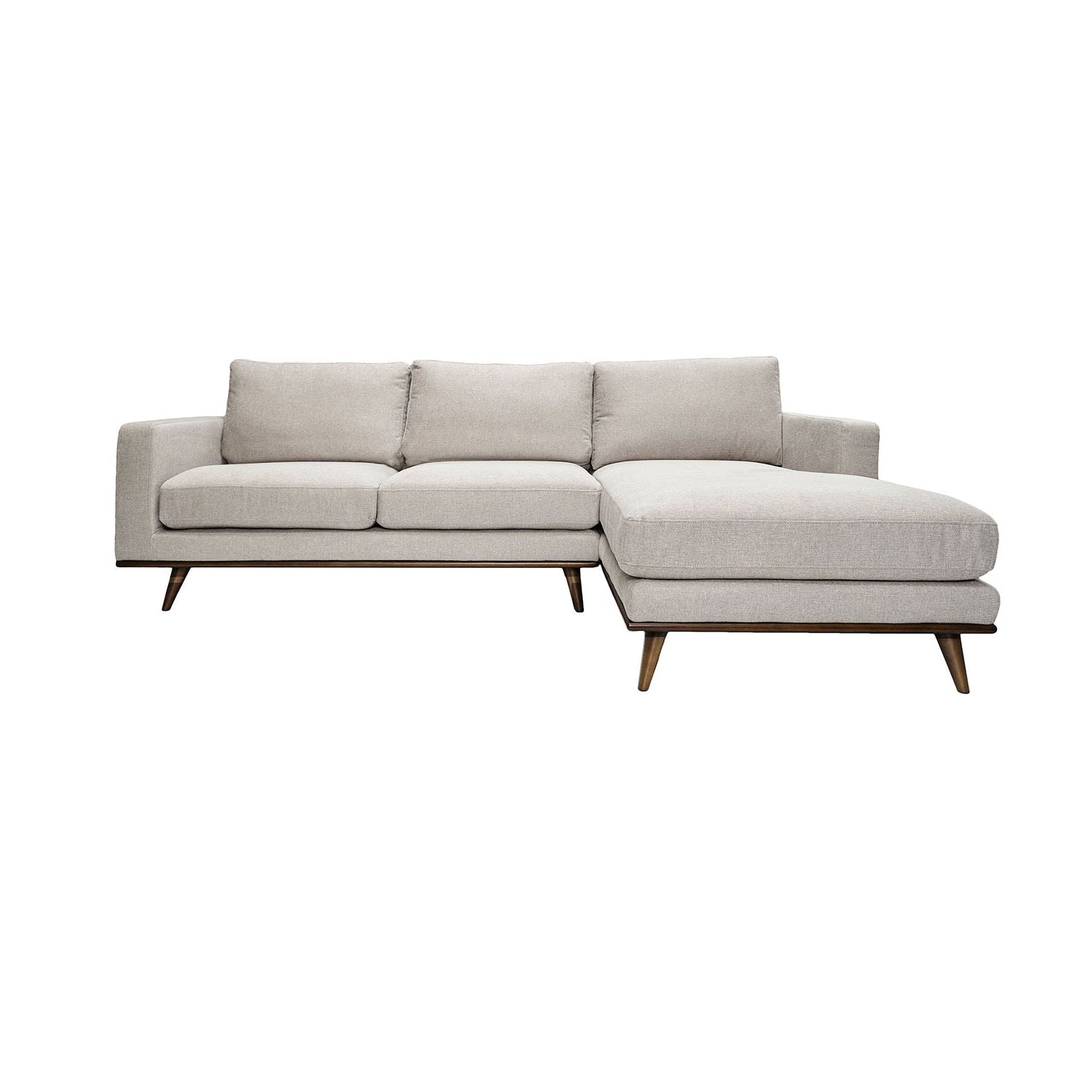 Boston Fabric Right Side Facing Chaise Lounge in Belfast Grey Online Warehouse Sale