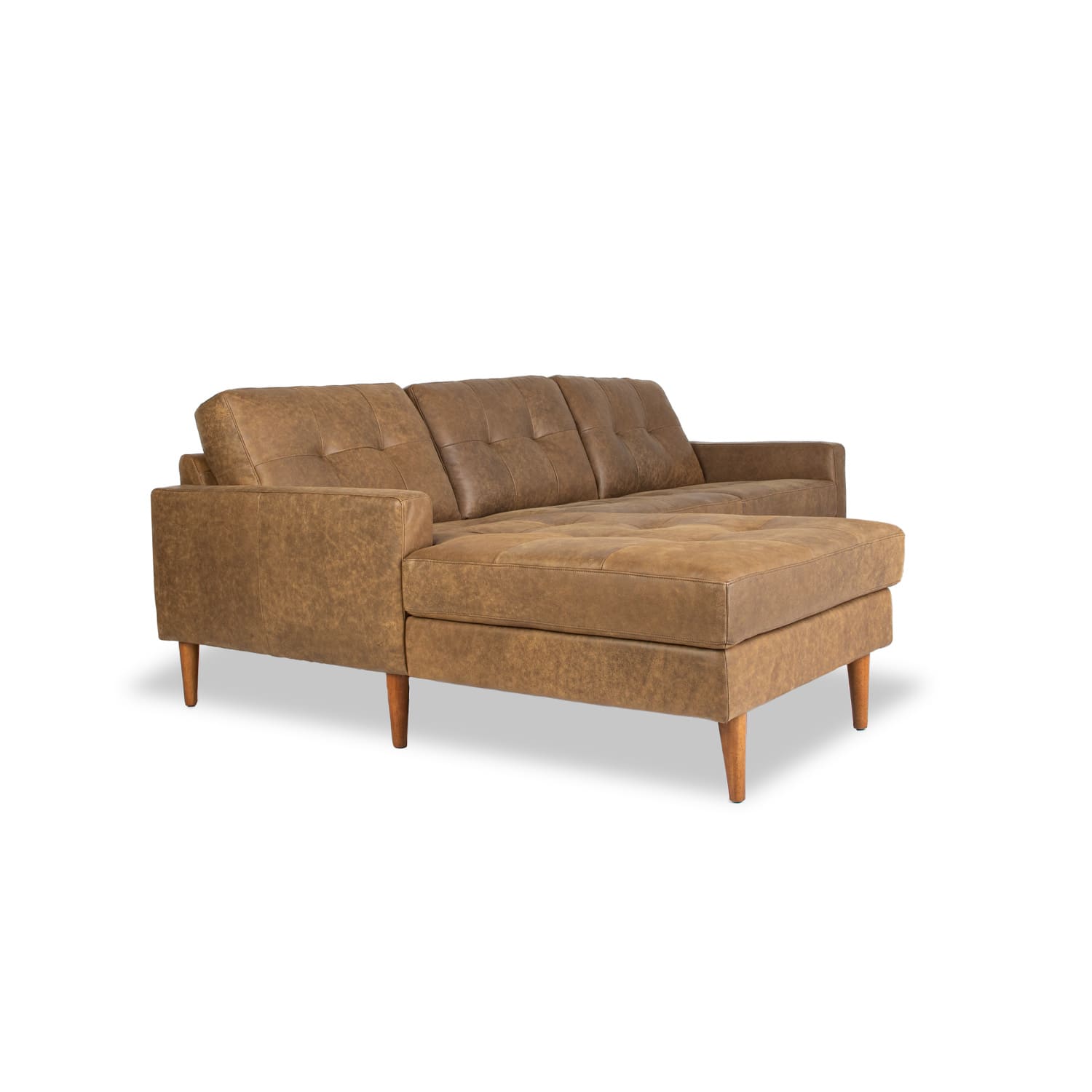 Classic Leather Left Side Facing Chaise Lounge