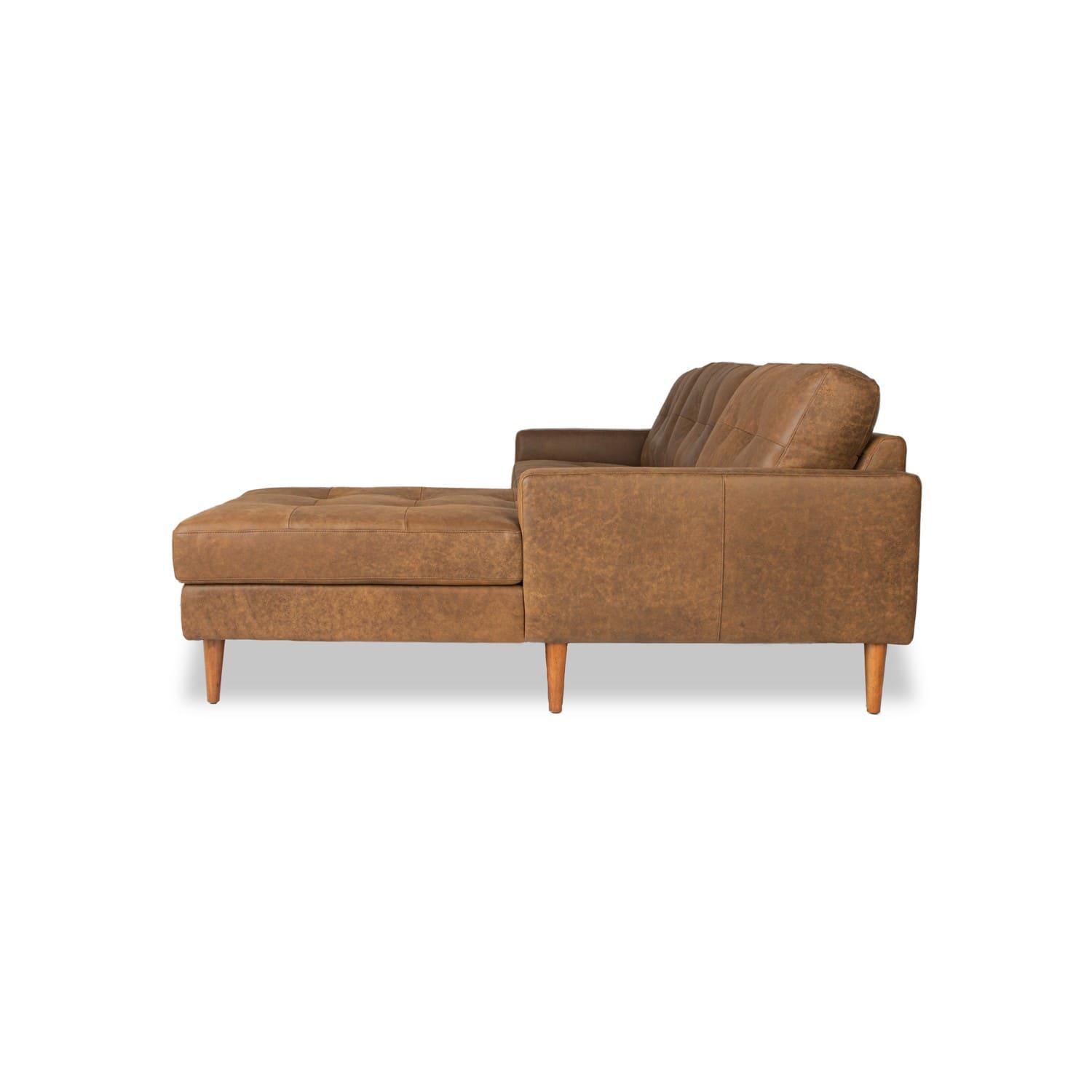 Classic Leather Right Side Facing Chaise Lounge in Brumby Natural Online Warehouse Sale