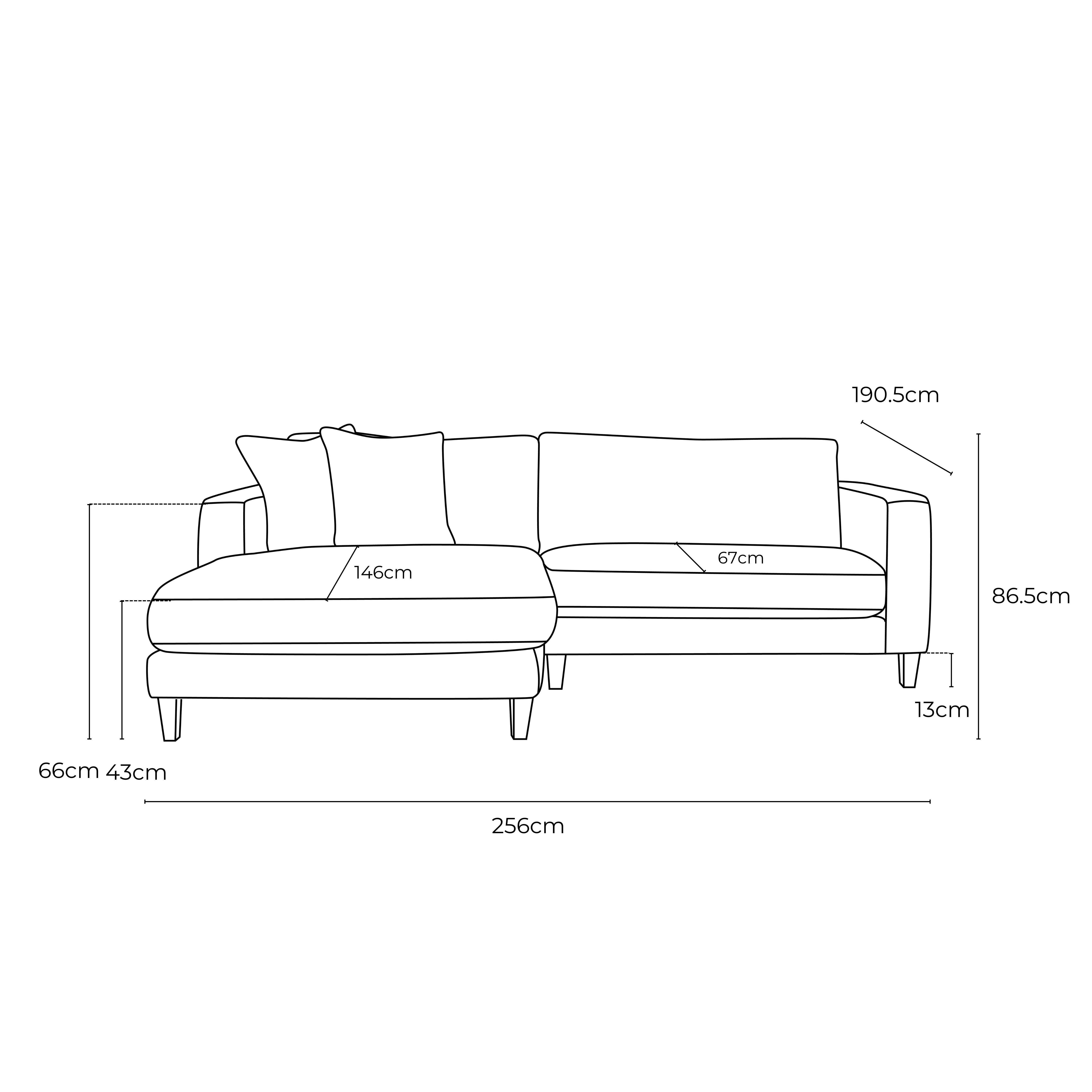 Chelsea Deep 2.5 Seat + Chaise LSF