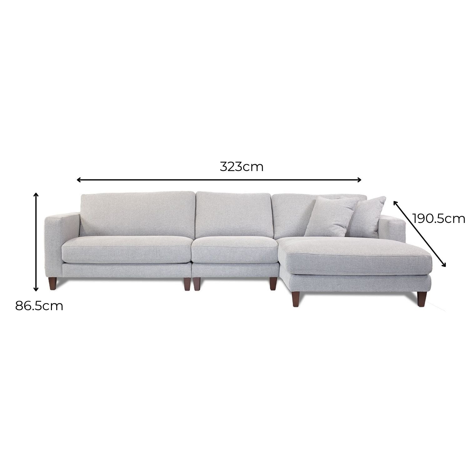 Chelsea Deep 2.5 Seat + 1.5 Armless + Chaise RSF