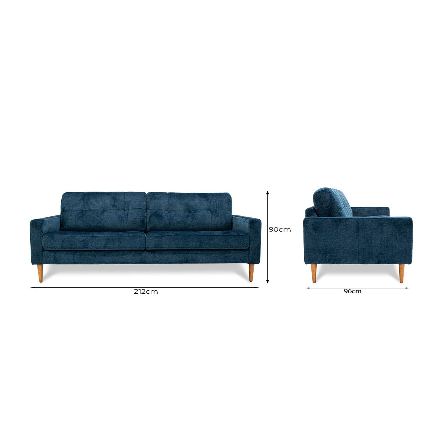 Classic Fabric 3 Seat Sofa