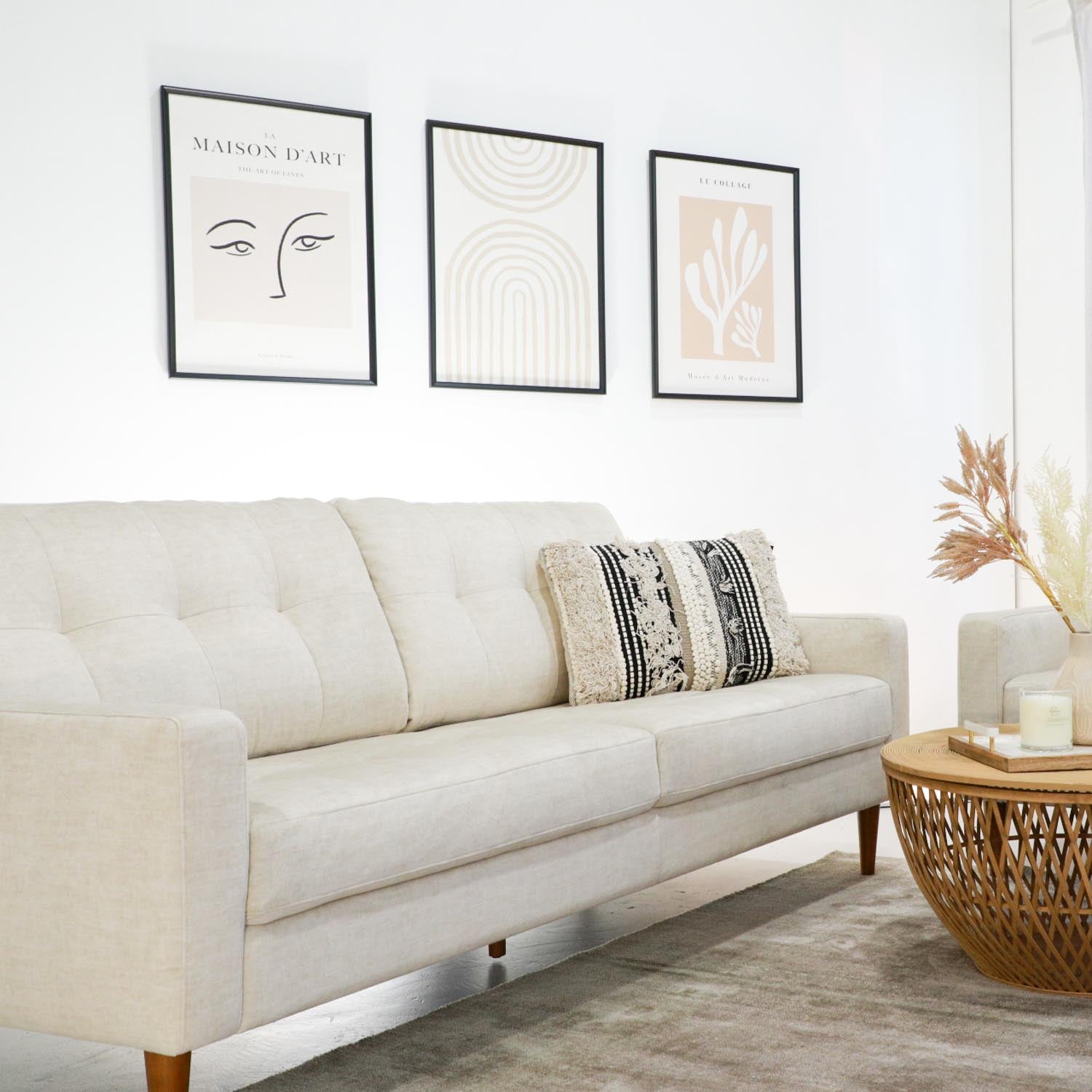 Classic Fabric 3 Seat Sofa