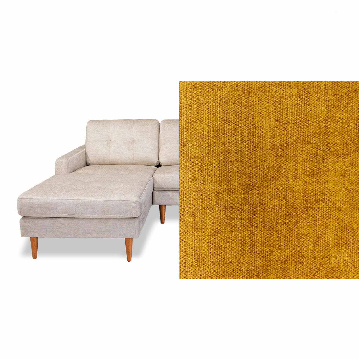 Classic Fabric Left Side Facing Chaise Lounge