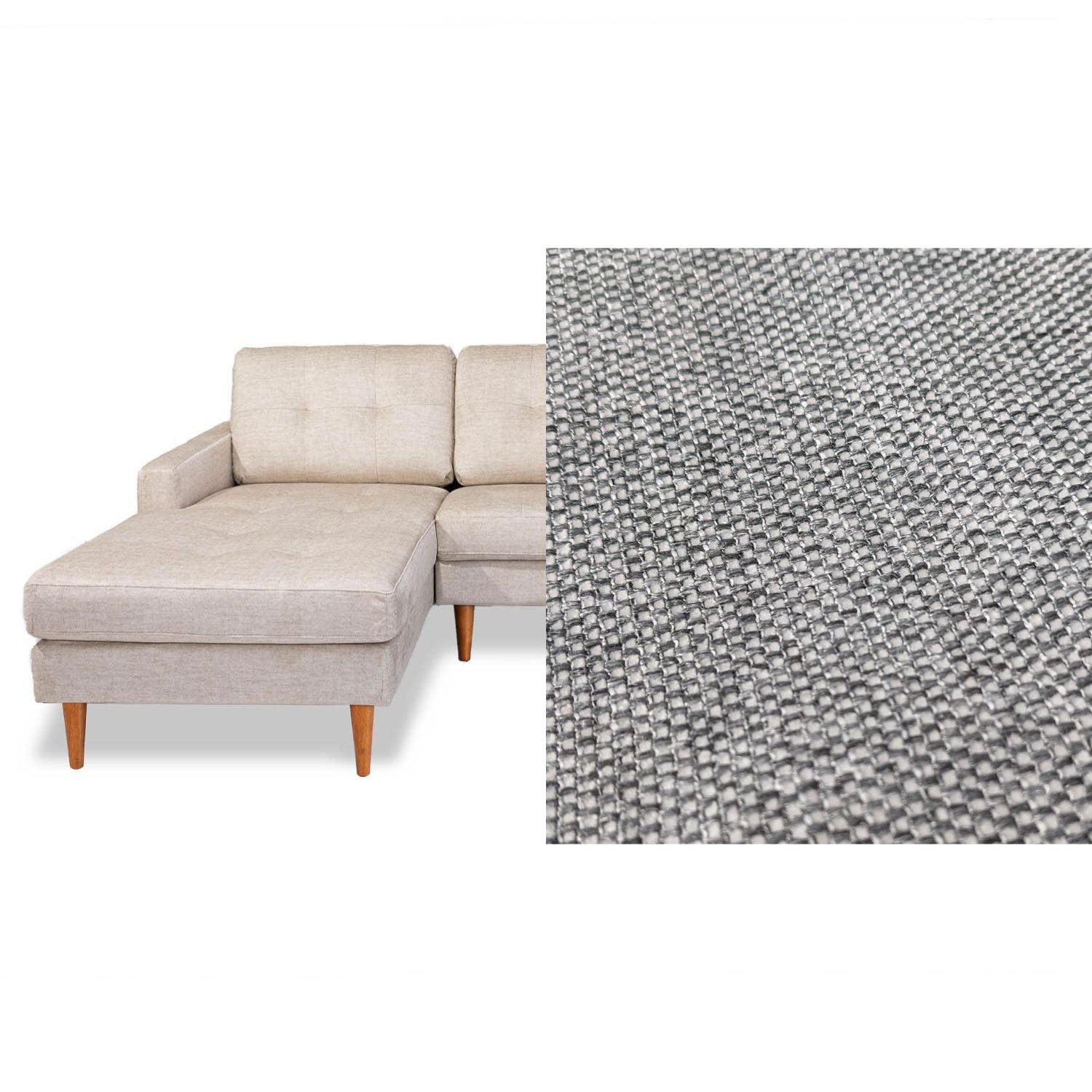 Classic Fabric Left Side Facing Chaise Lounge