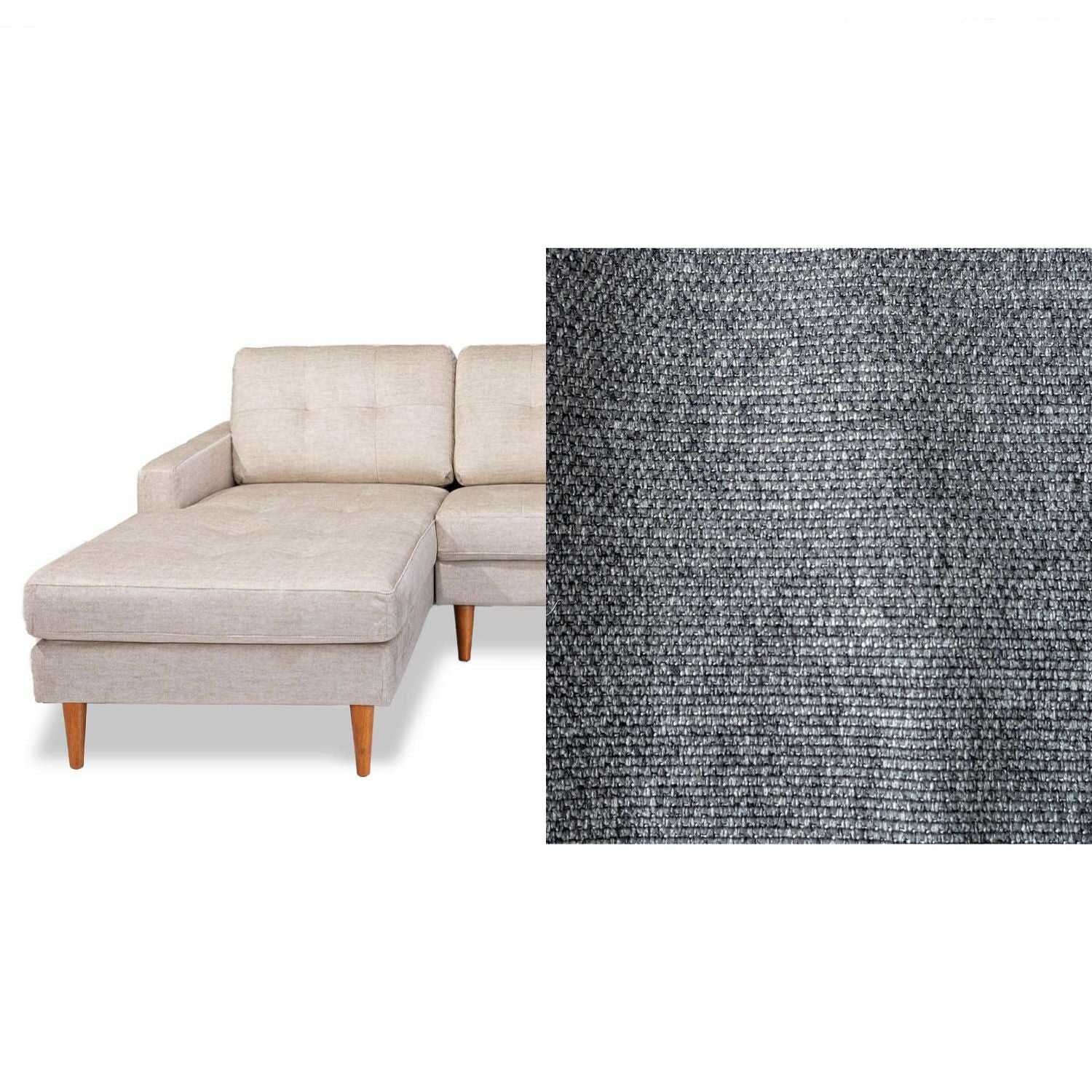 Classic Fabric Left Side Facing Chaise Lounge