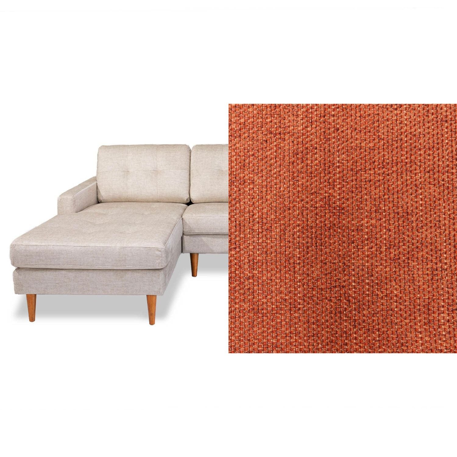 Classic Fabric Left Side Facing Chaise Lounge