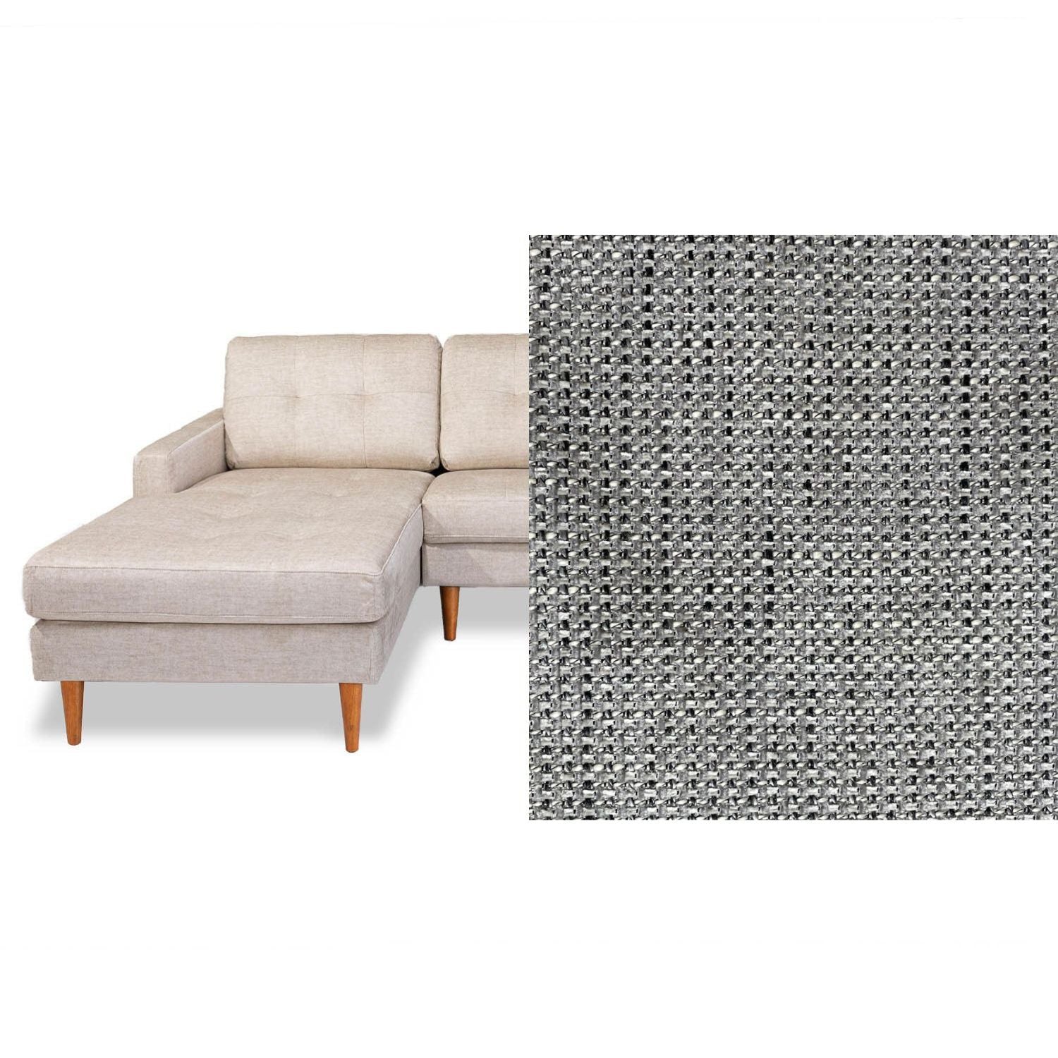 Classic Fabric Left Side Facing Chaise Lounge