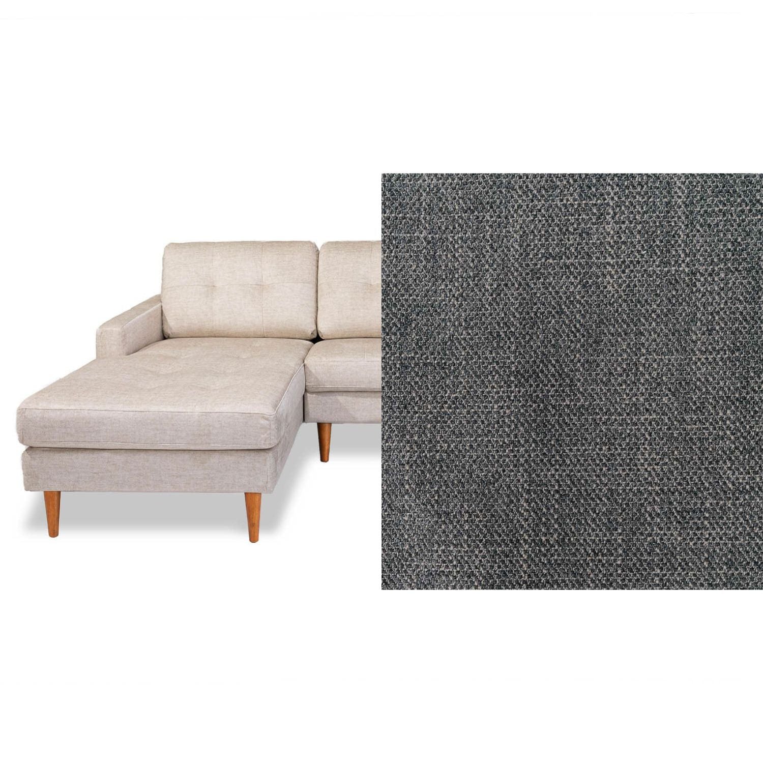 Classic Fabric Left Side Facing Chaise Lounge