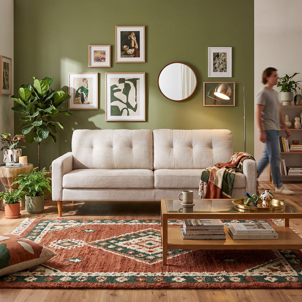 Classic Fabric 3 Seat Sofa