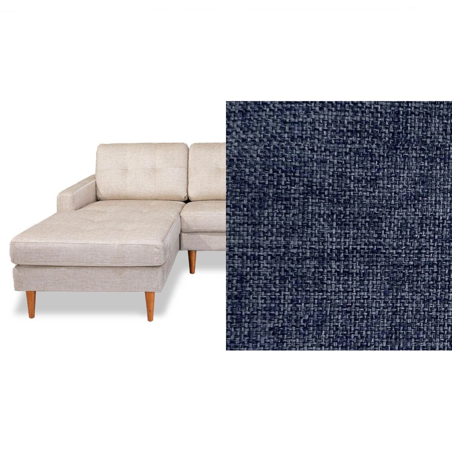 Classic Fabric Left Side Facing Chaise Lounge