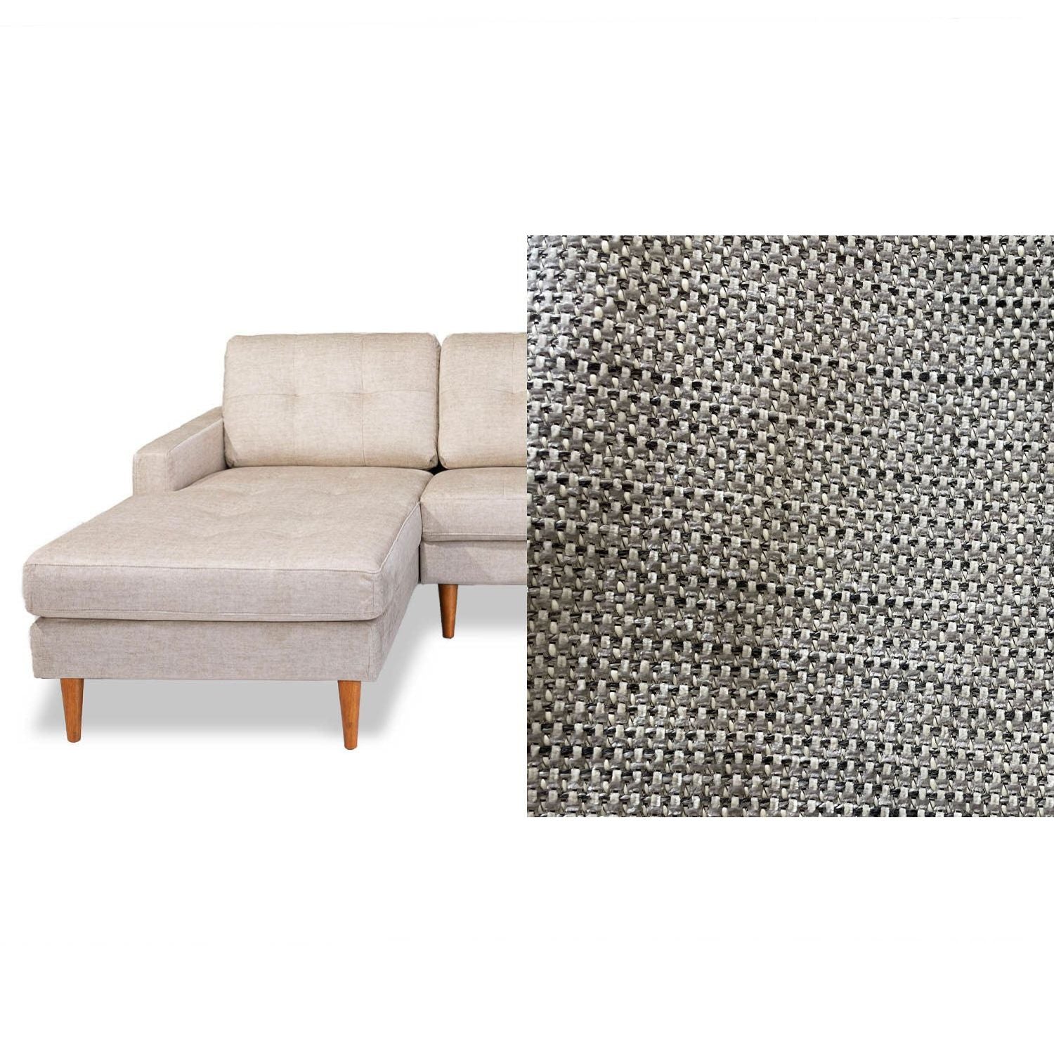 Classic Fabric Left Side Facing Chaise Lounge