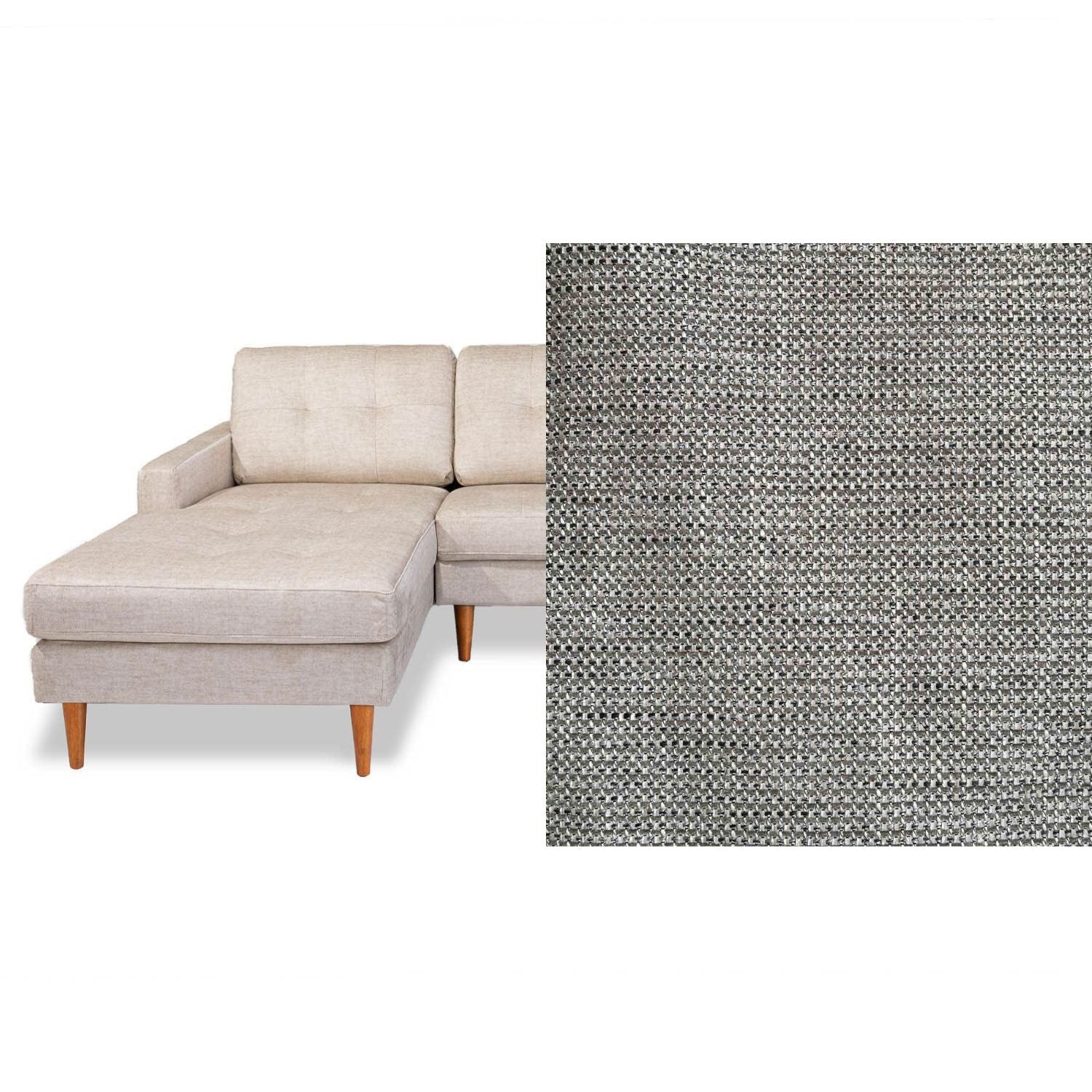 Classic Fabric Left Side Facing Chaise Lounge