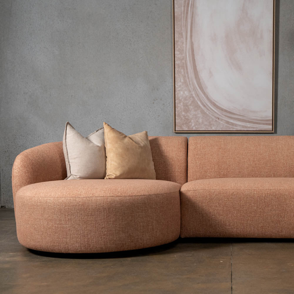 Crescent Fabric Right Side Facing Chaise Lounge