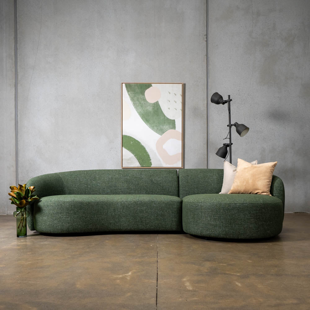 Crescent Fabric Right Side Facing Chaise Lounge