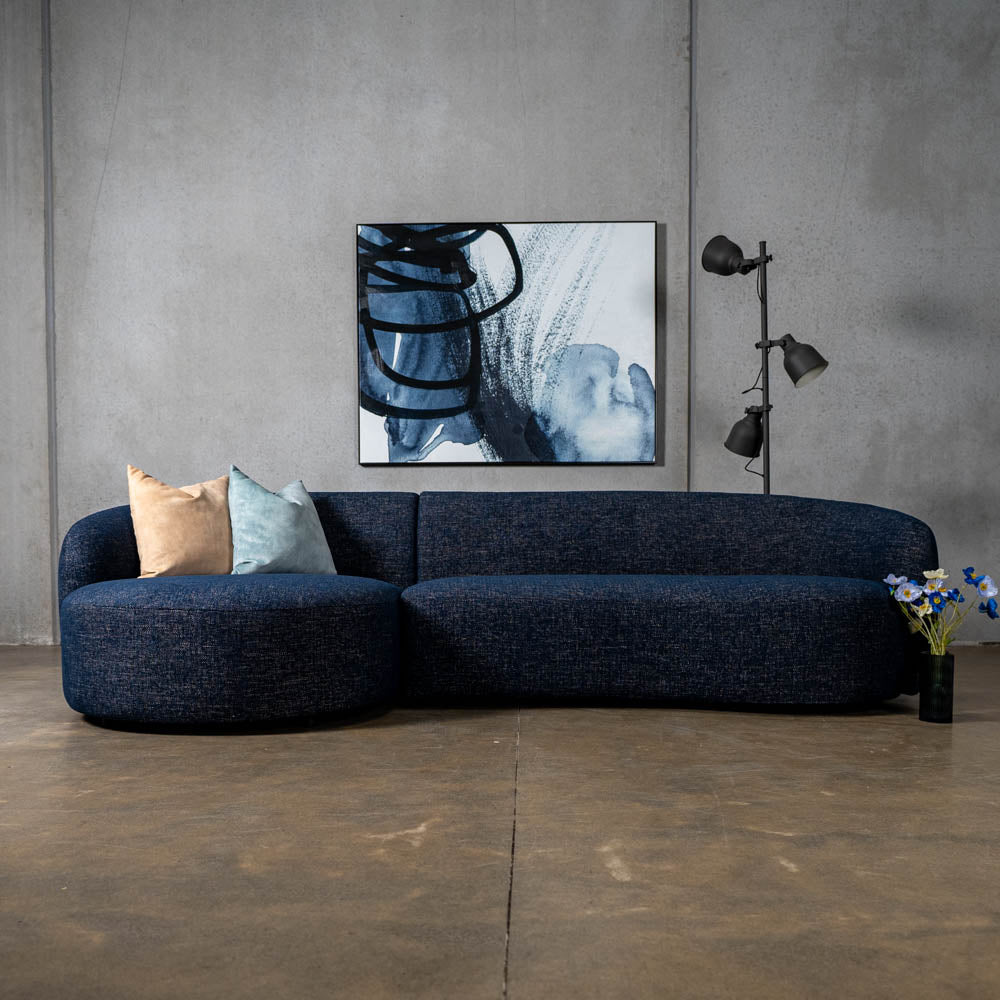 Crescent Fabric Left Side Facing Chaise Lounge