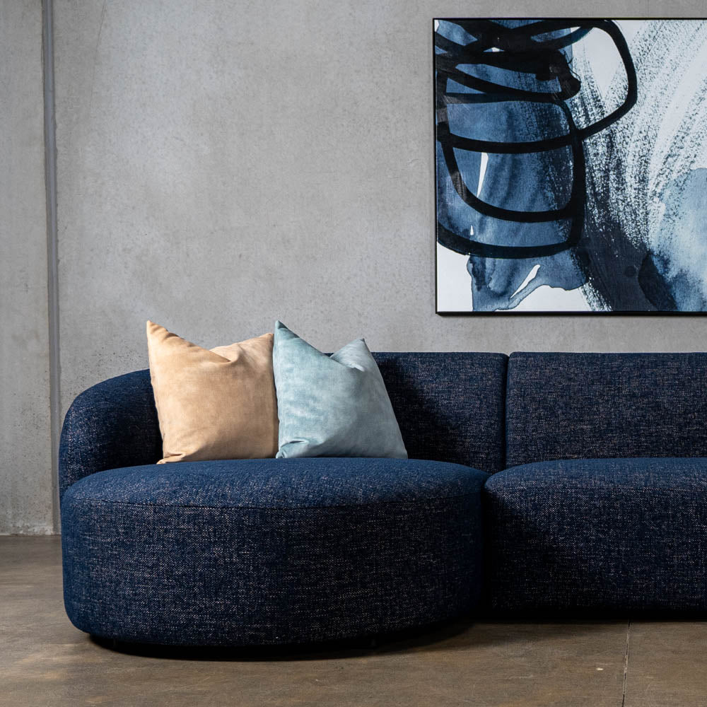 Crescent Fabric Right Side Facing Chaise Lounge