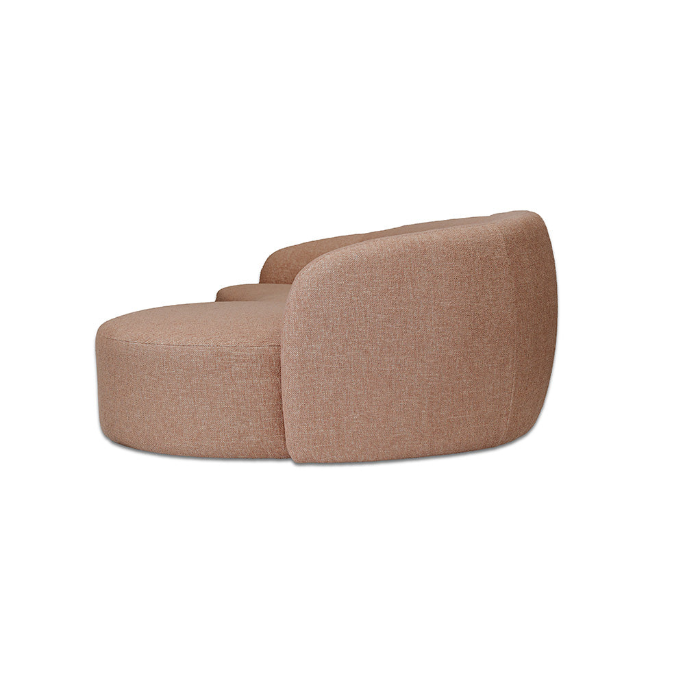 Crescent Fabric Right Side Facing Chaise Lounge in Lola Blush | The Drop