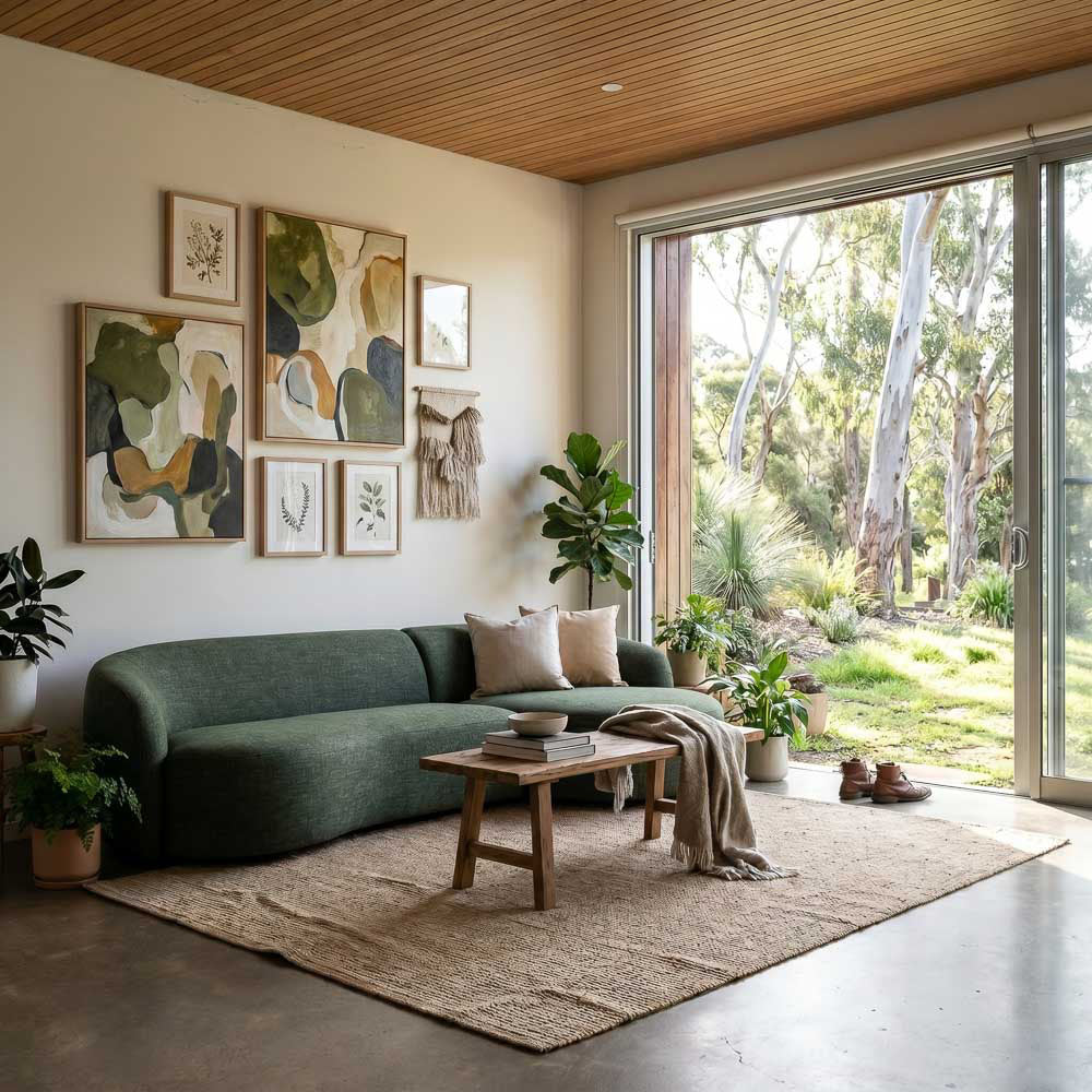 Crescent Fabric Left Side Facing Chaise Lounge