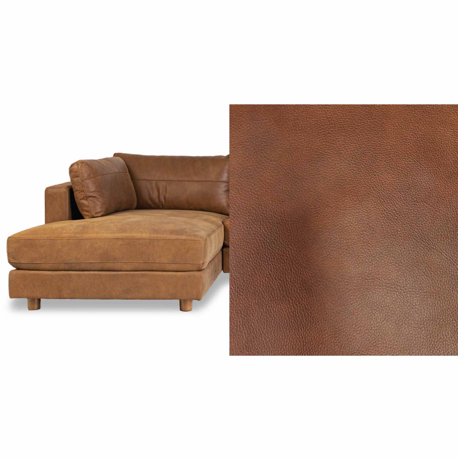 Barcelona Leather Right Side Facing Chaise Lounge