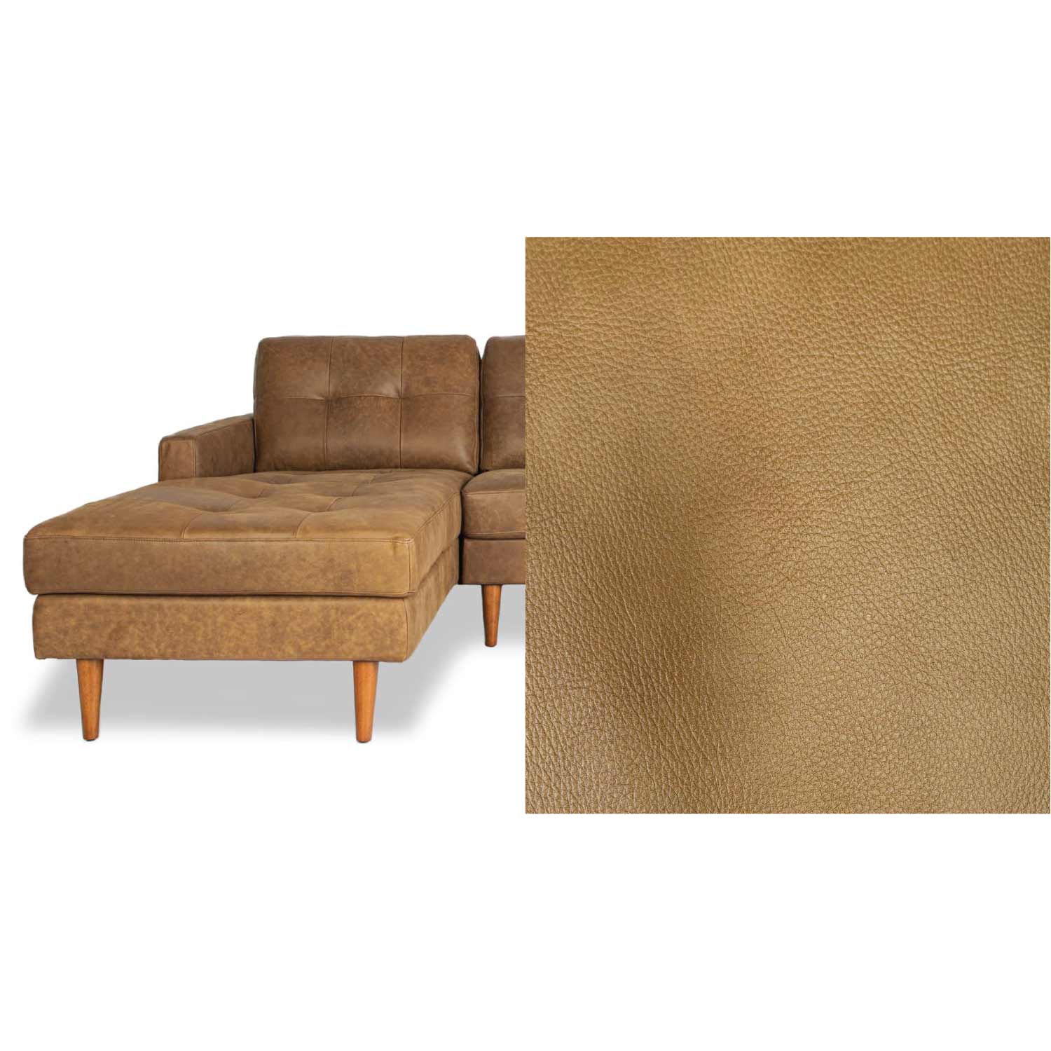 Classic Leather Right Side Facing Chaise Lounge