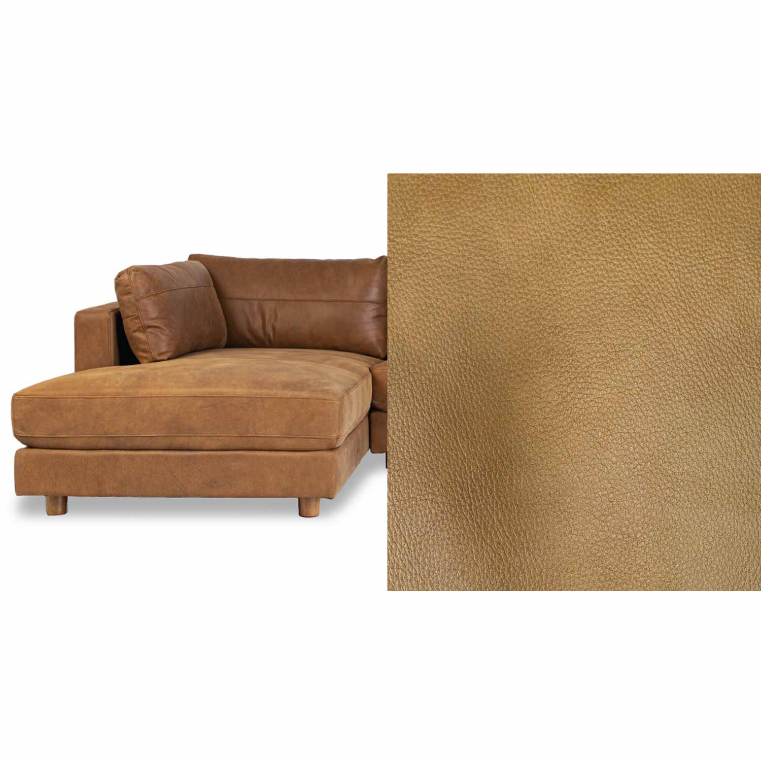 Barcelona Leather Right Side Facing Chaise Lounge