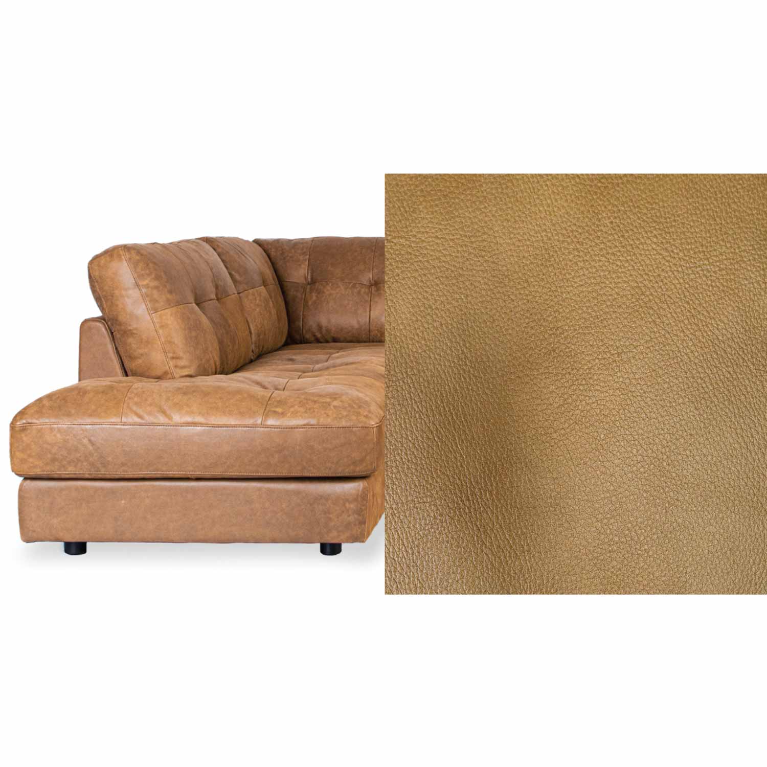 Harmony Leather Left Side Facing Chaise Lounge