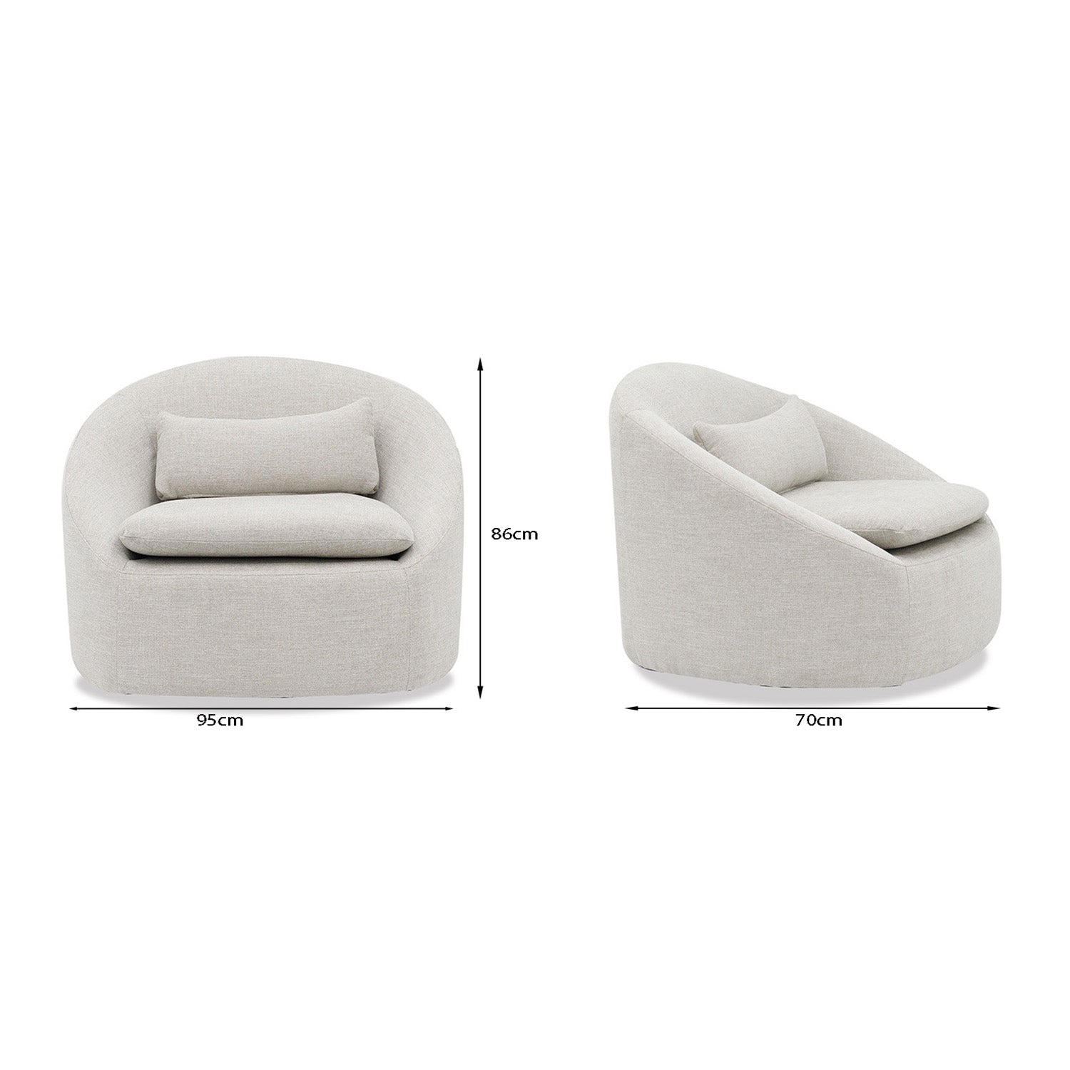 Ella Fabric Swivel Chair