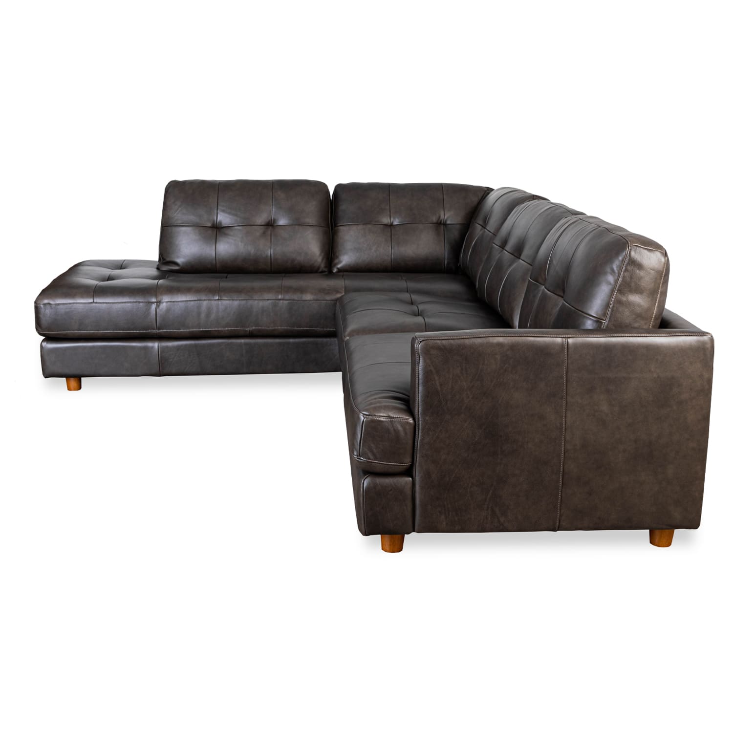 Harmony Leather Left Side Facing Chaise Lounge