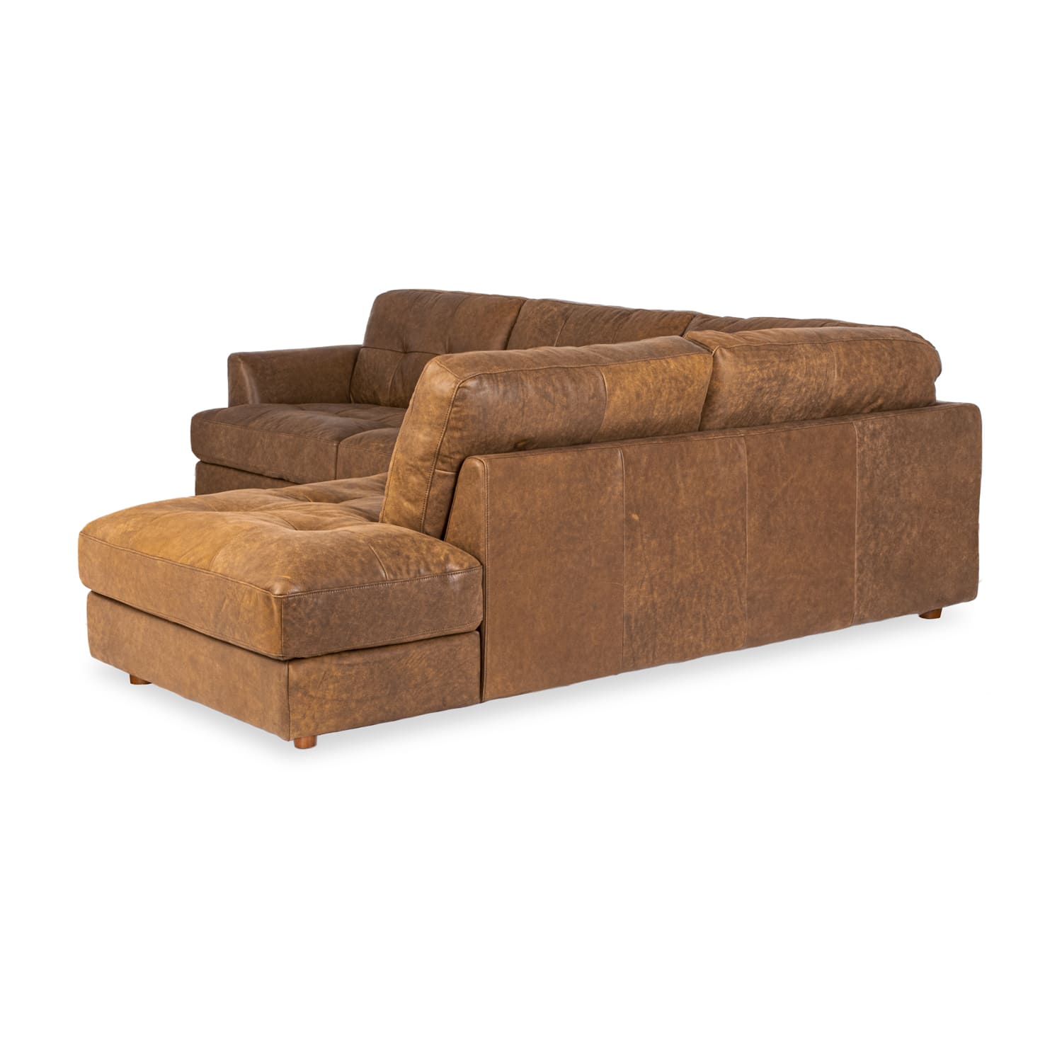Harmony Leather Right Side Facing Chaise Lounge