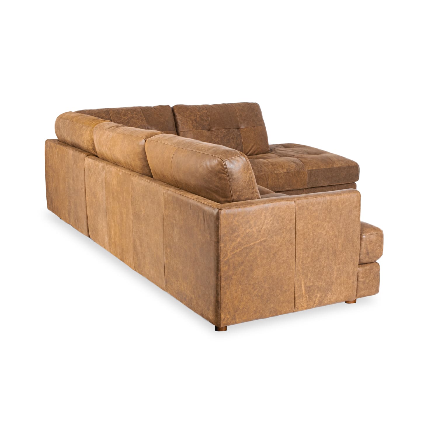 Harmony Leather Right Side Facing Chaise Lounge
