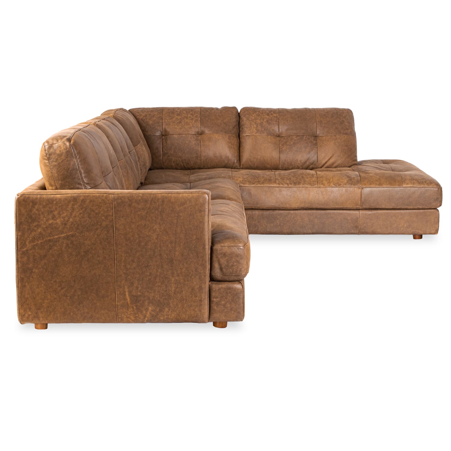 Harmony Leather Right Side Facing Chaise Lounge