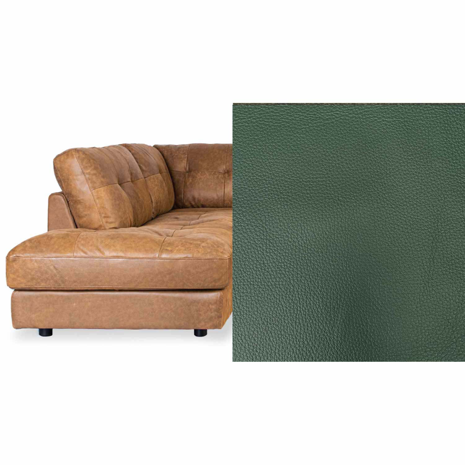 Harmony Leather Left Side Facing Chaise Lounge