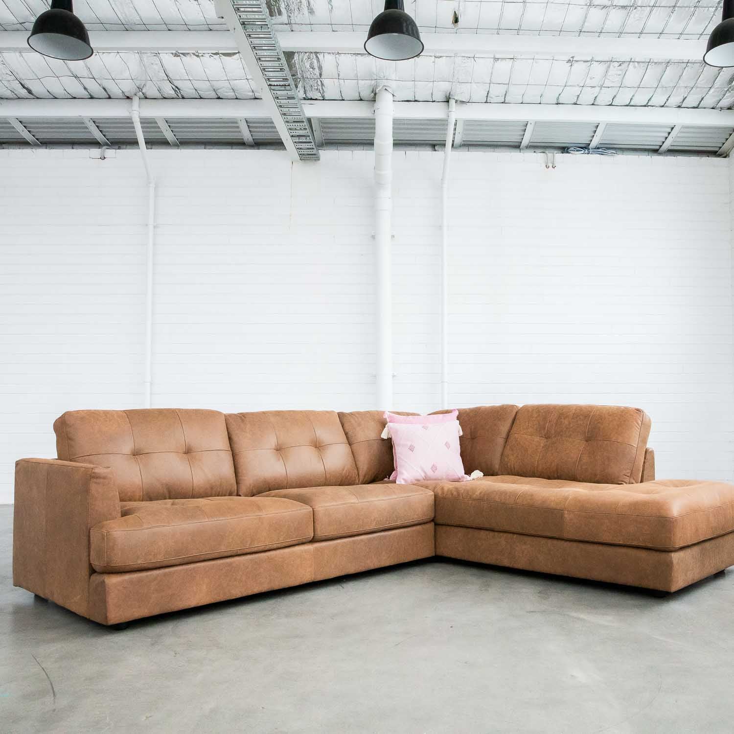 Harmony Leather Left Side Facing Chaise Lounge