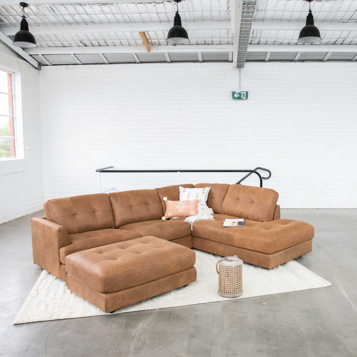 Harmony Leather Left Side Facing Chaise Lounge