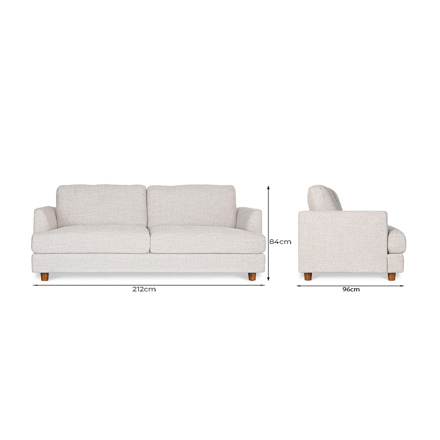 Haven Fabric 3 Seat Sofa
