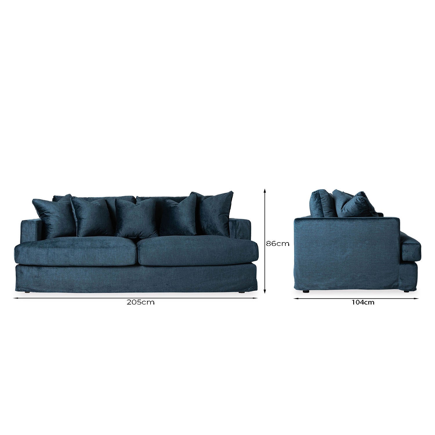Janson Vogue Velvet 3 Seat Sofa in Vogue Ocean Online Warehouse Sale