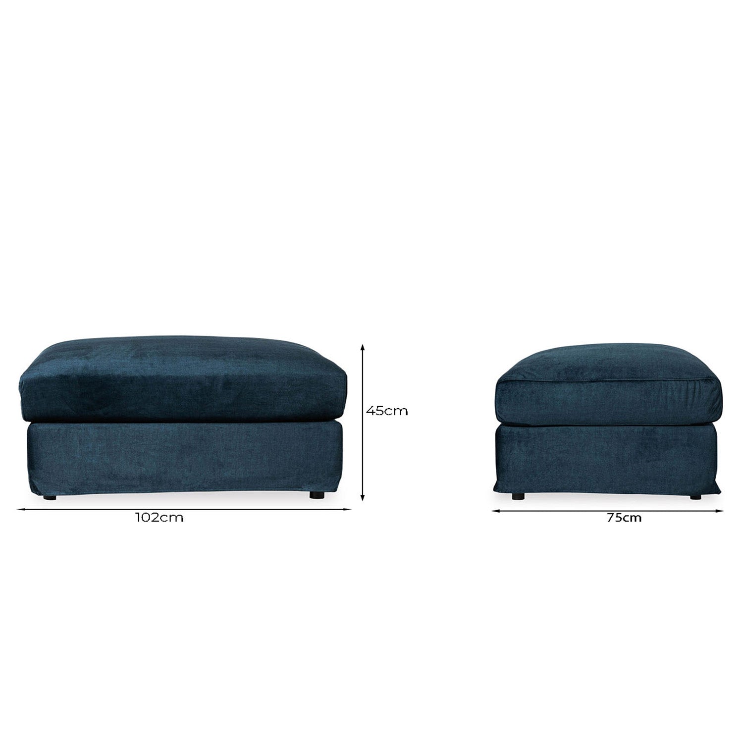 Janson Vogue Velvet Small (3 Seat) Ottoman