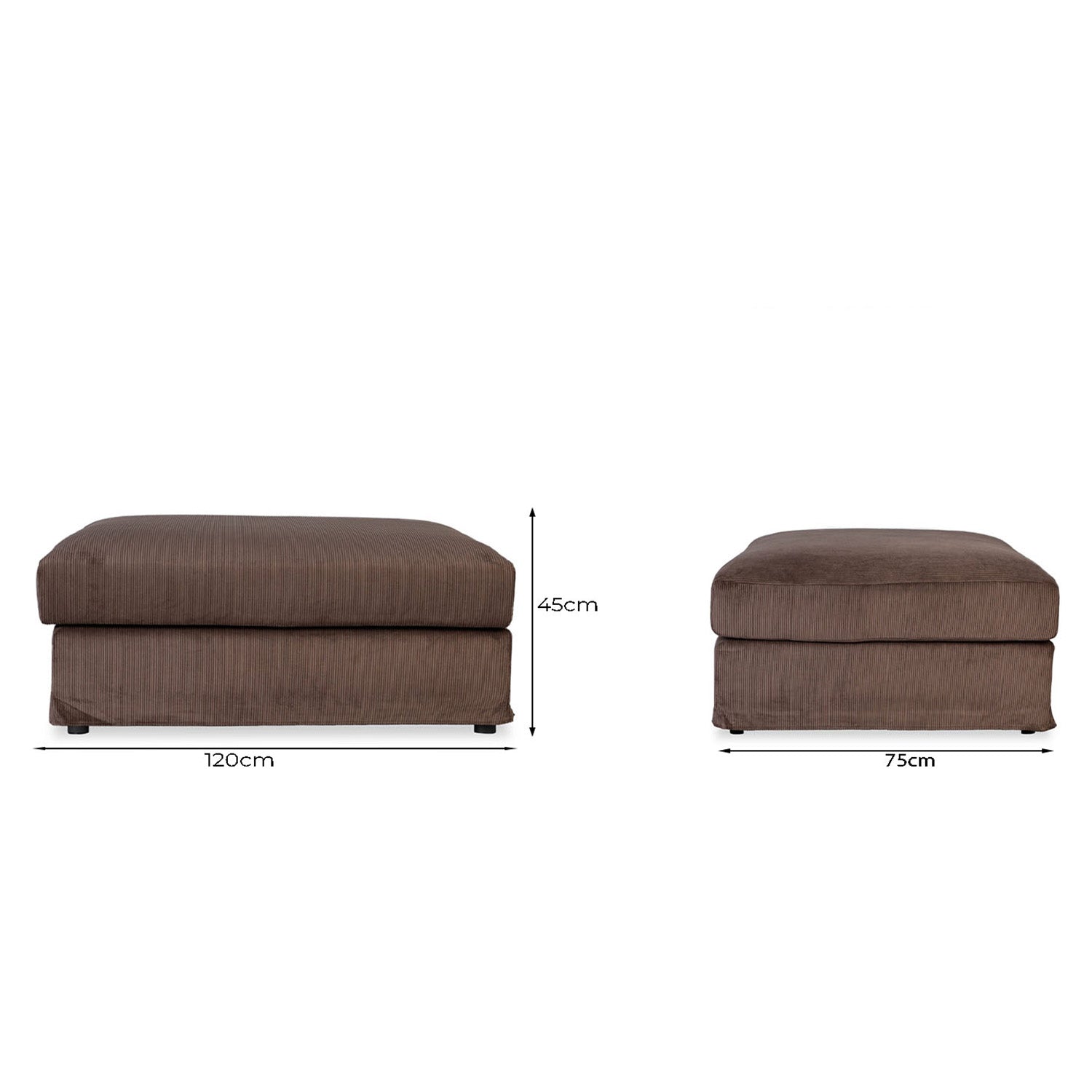 Janson Corduroy Extra Large Ottoman in Encore Taupe